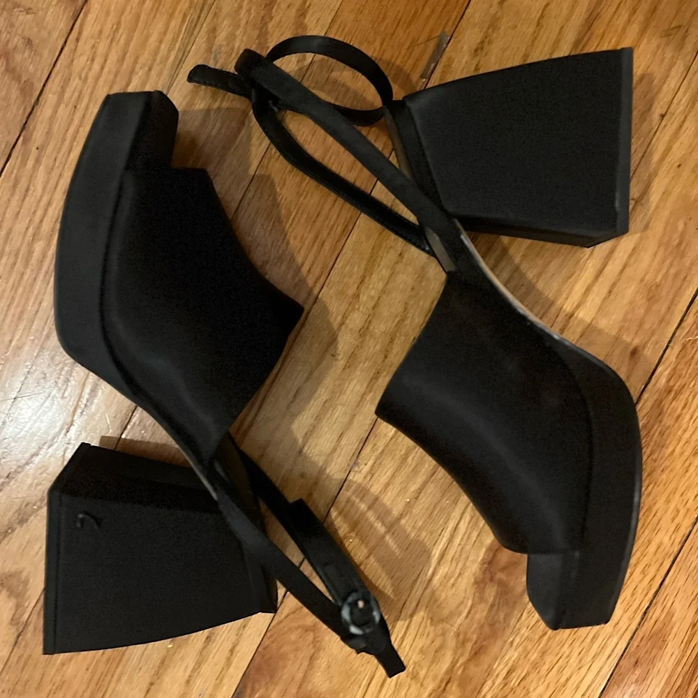 Sam Edelman Miranda Satin Ankle Strap Platforms, NEW